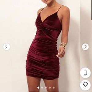 Windsor Dark Red Velvet Dress
